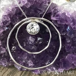 Grace & Heart Sterling Silver/ Swarovski Necklace